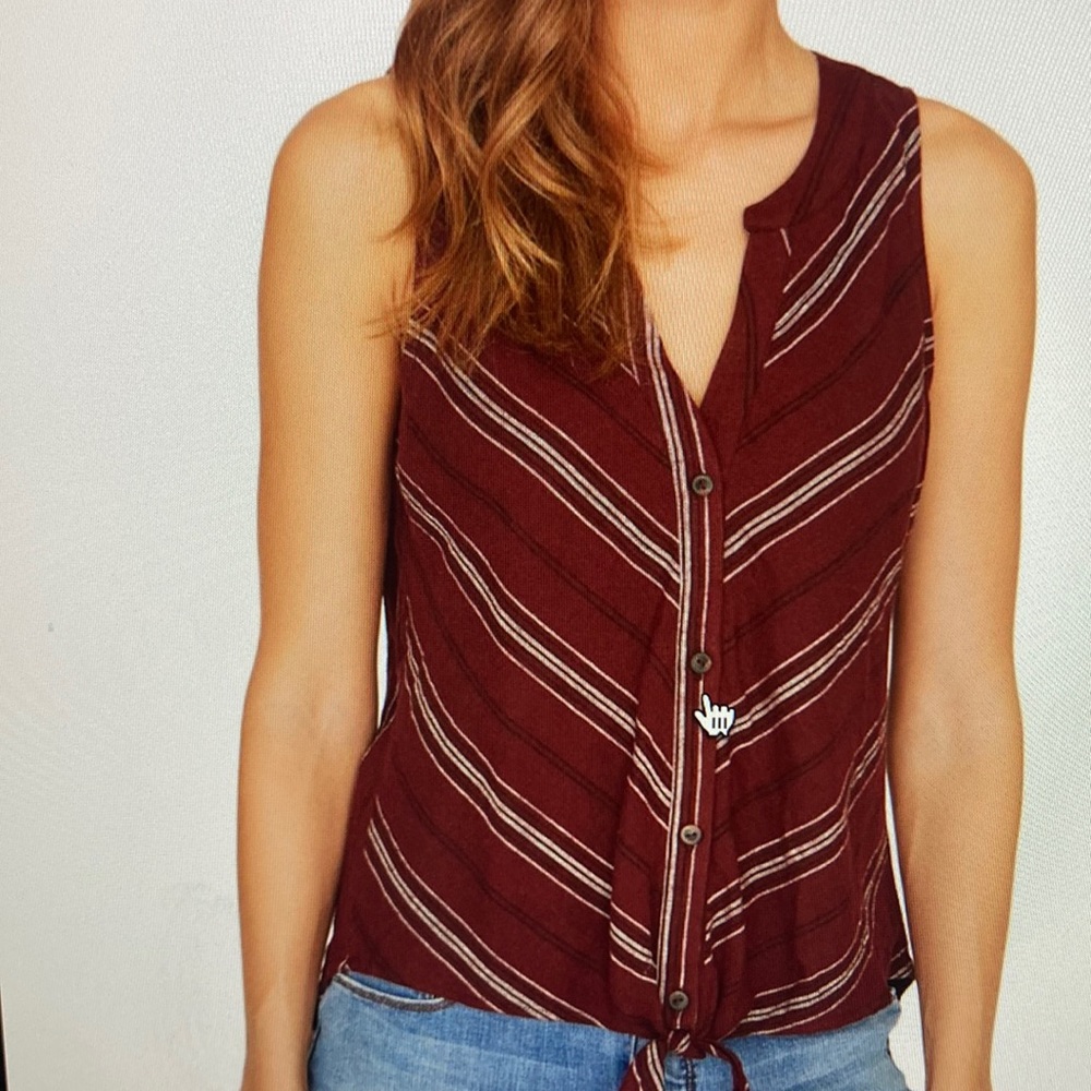 Sanctuary women’s striped dark red/white tank top